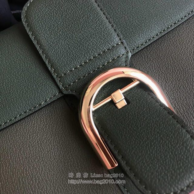 DELVAUX女包 德爾沃Brillant系列 原粒Togo皮革 德爾沃女手提包 DS0028三拼綠 中號 Delvaux單肩包  fcs1175